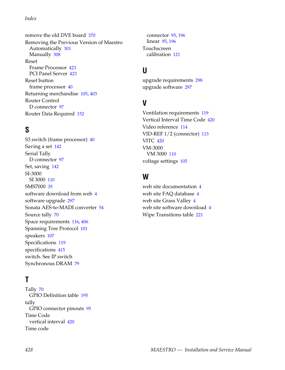 Grass Valley Maestro Master Control Installation v.2.4.0 User Manual | Page 428 / 428