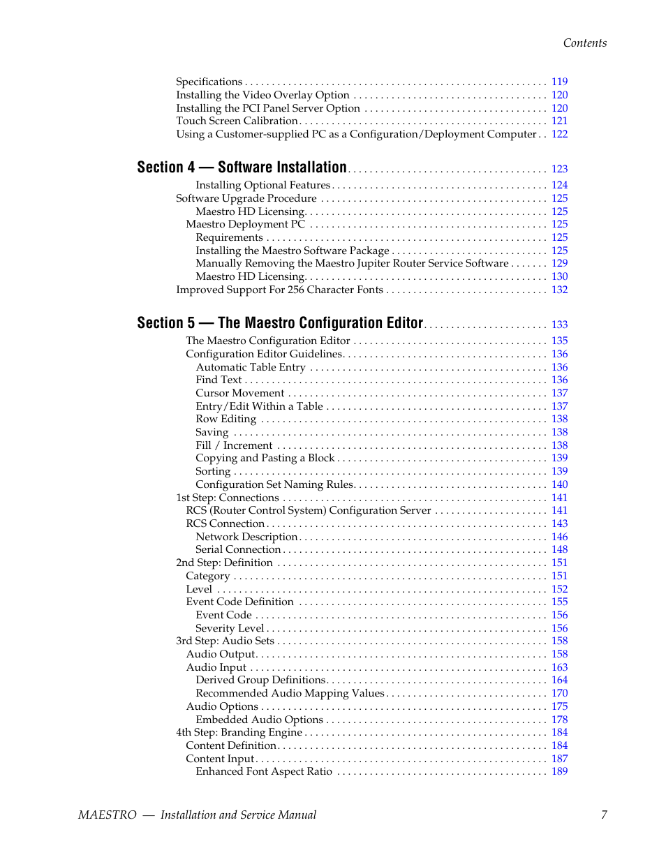 Grass Valley Maestro Master Control Installation v.2.4.0 User Manual | Page 7 / 428