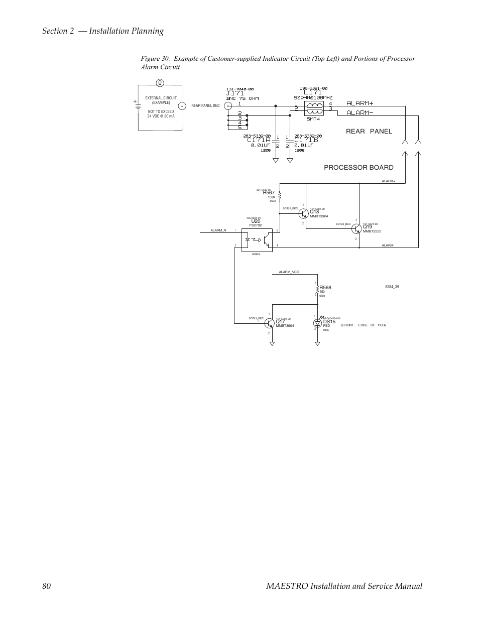 Figure 30, Processor board, Rear panel | Grass Valley Maestro Master Control Installation v.2.4.0 User Manual | Page 80 / 428