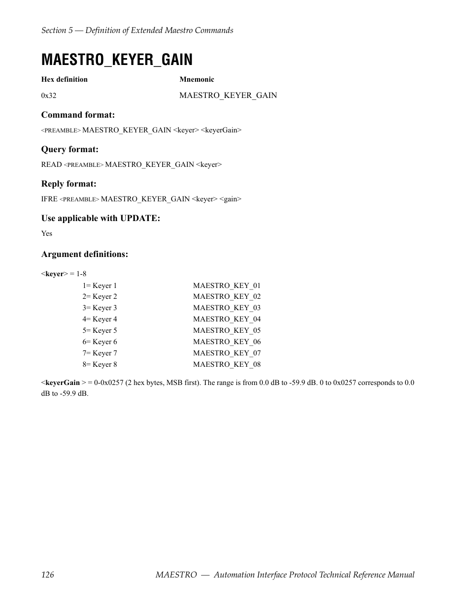 Maestro_keyer_gain | Grass Valley Maestro Master Control Reference Manual v.2.4.0 User Manual | Page 126 / 178