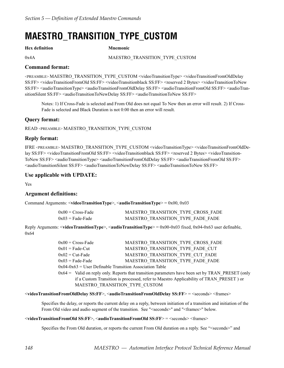 Maestro_transition_type_custom | Grass Valley Maestro Master Control Reference Manual v.2.4.0 User Manual | Page 148 / 178