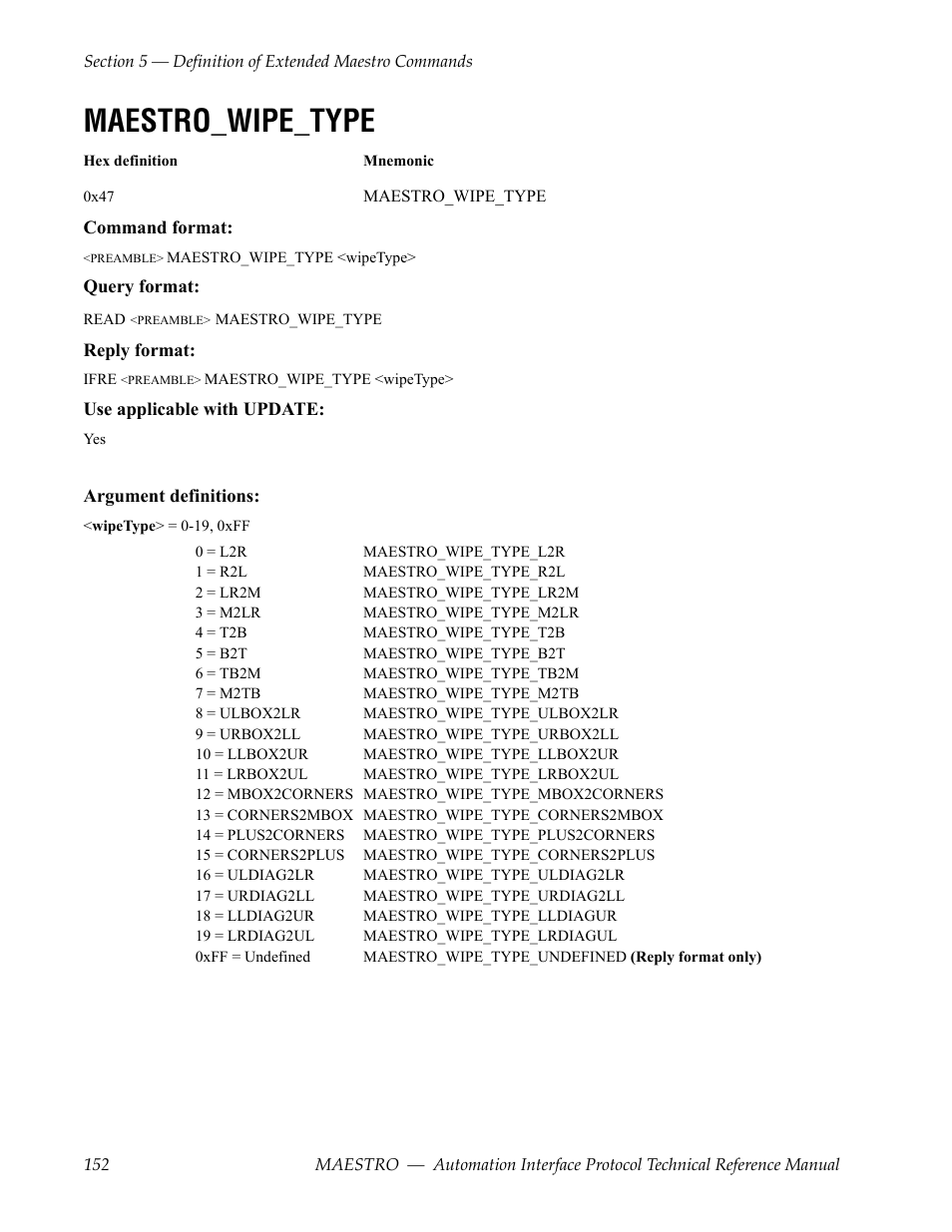 Maestro_wipe_type | Grass Valley Maestro Master Control Reference Manual v.2.4.0 User Manual | Page 152 / 178