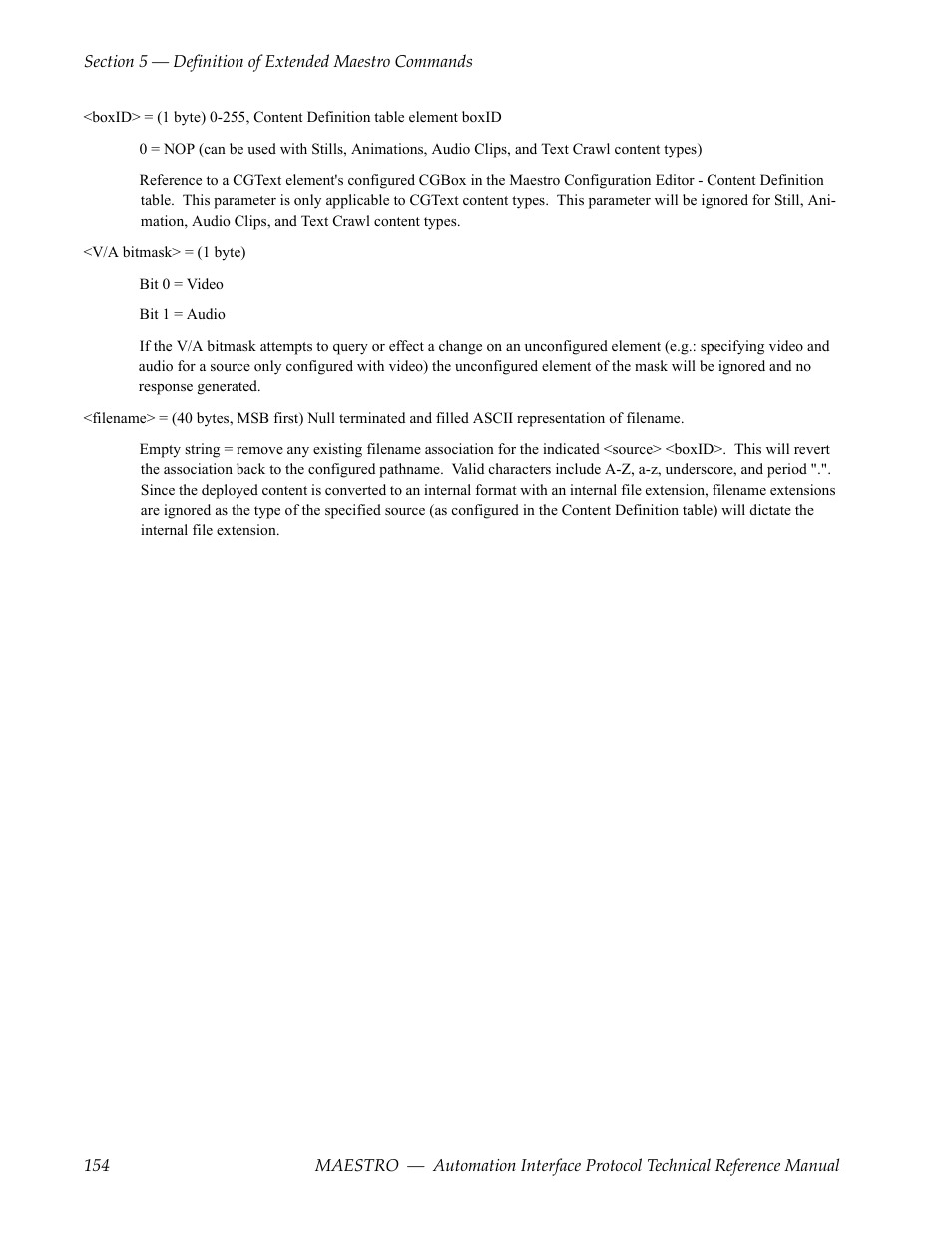 Grass Valley Maestro Master Control Reference Manual v.2.4.0 User Manual | Page 154 / 178