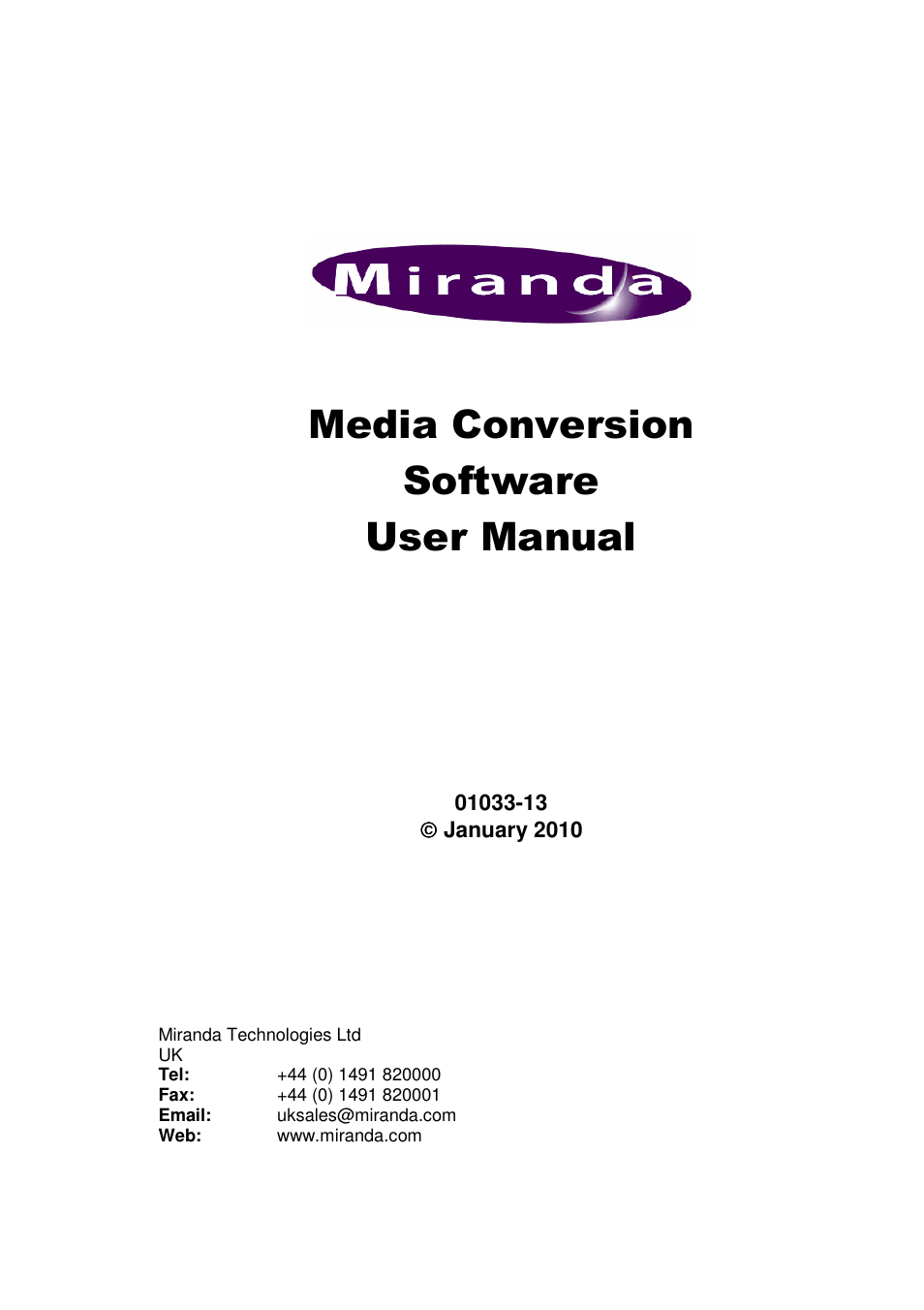 Grass Valley Media Conversion User Manual | 154 pages