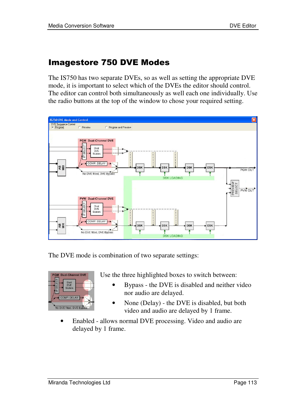 Imagestore 750 dve modes | Grass Valley Media Conversion User Manual | Page 113 / 154