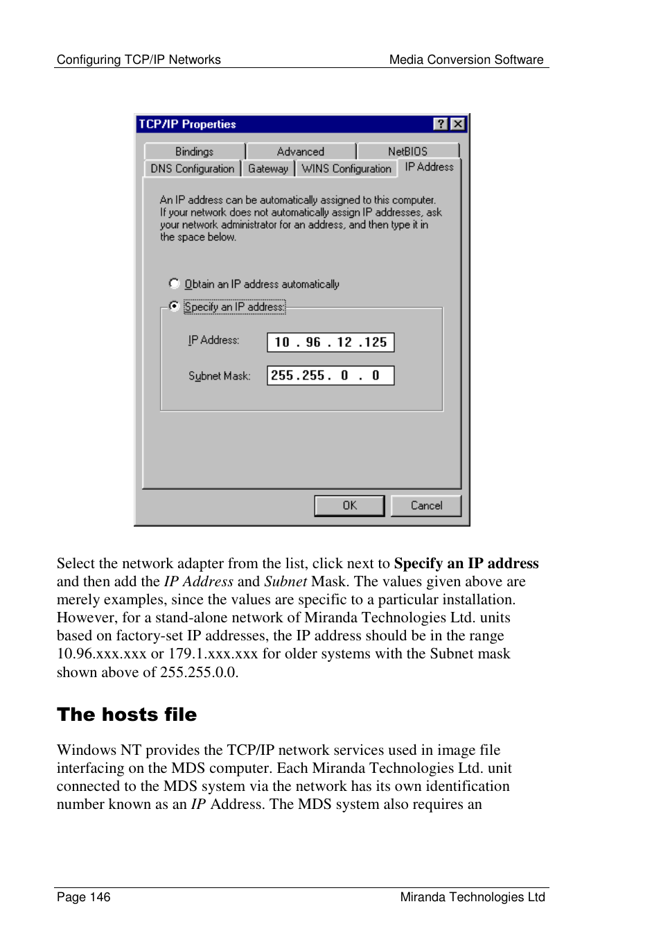 The hosts file | Grass Valley Media Conversion User Manual | Page 146 / 154