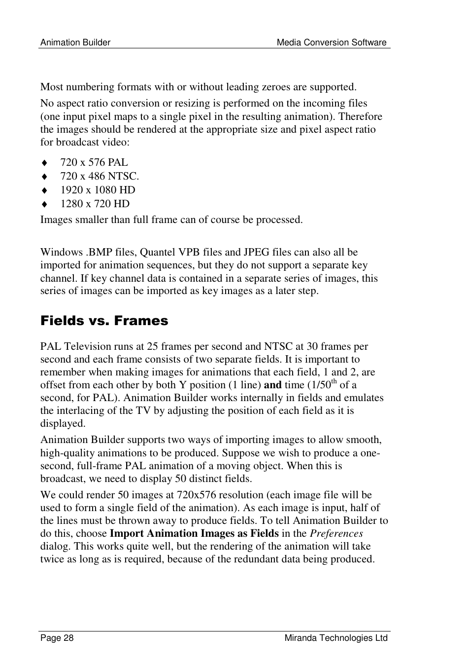 Fields vs. frames | Grass Valley Media Conversion User Manual | Page 28 / 154