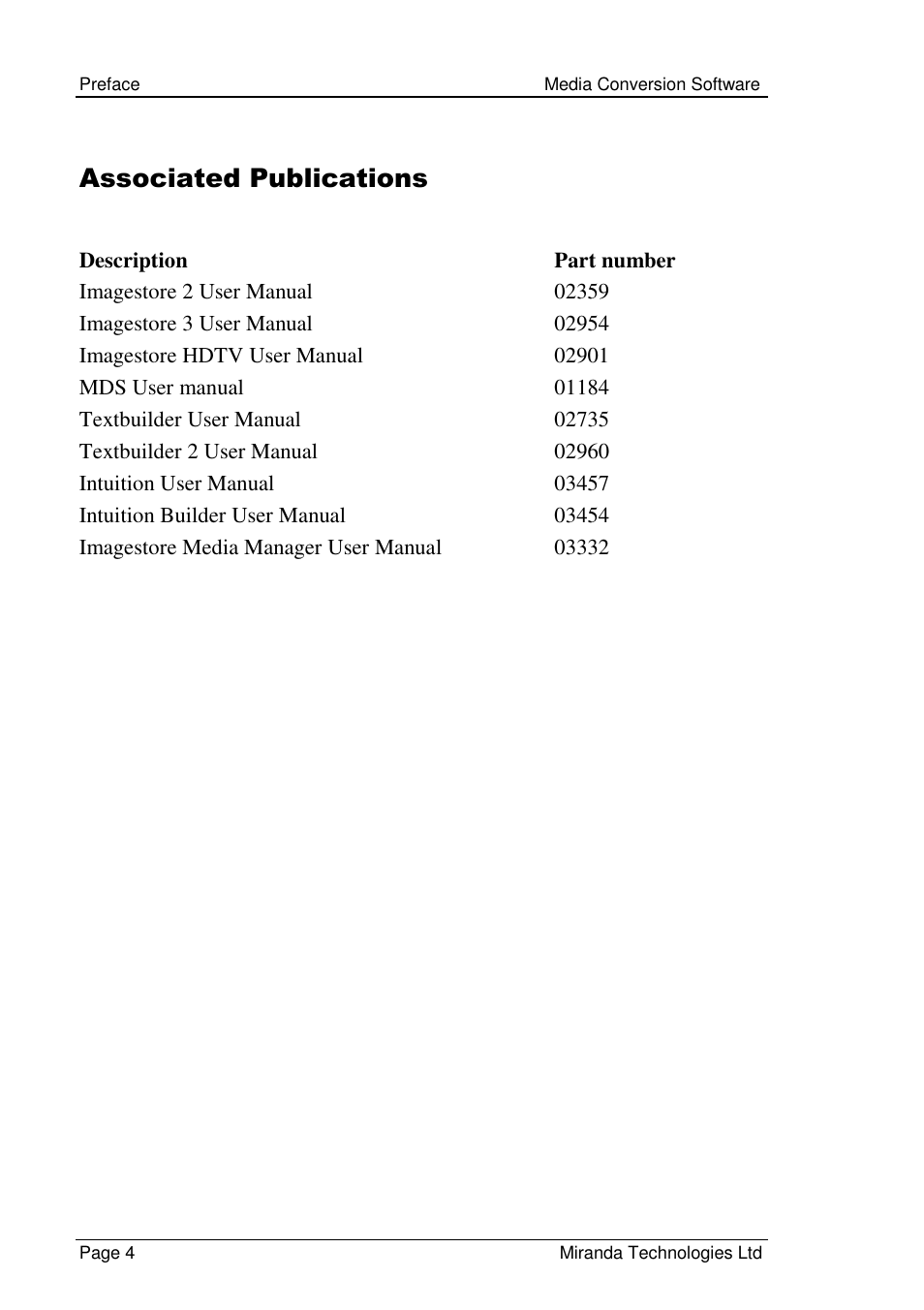 Associated publications | Grass Valley Media Conversion User Manual | Page 4 / 154