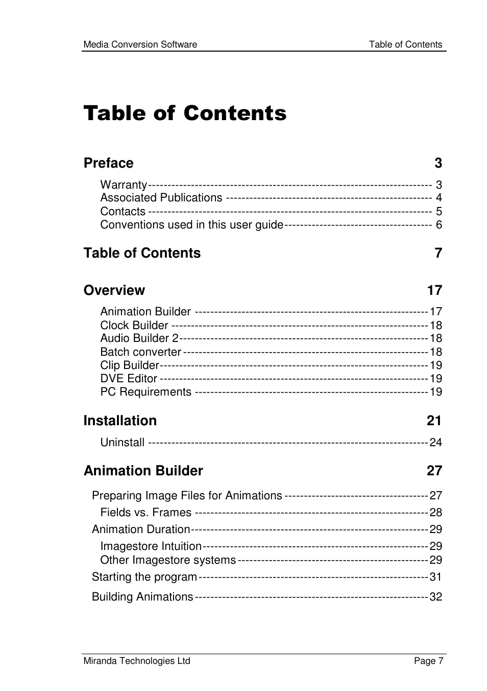Grass Valley Media Conversion User Manual | Page 7 / 154