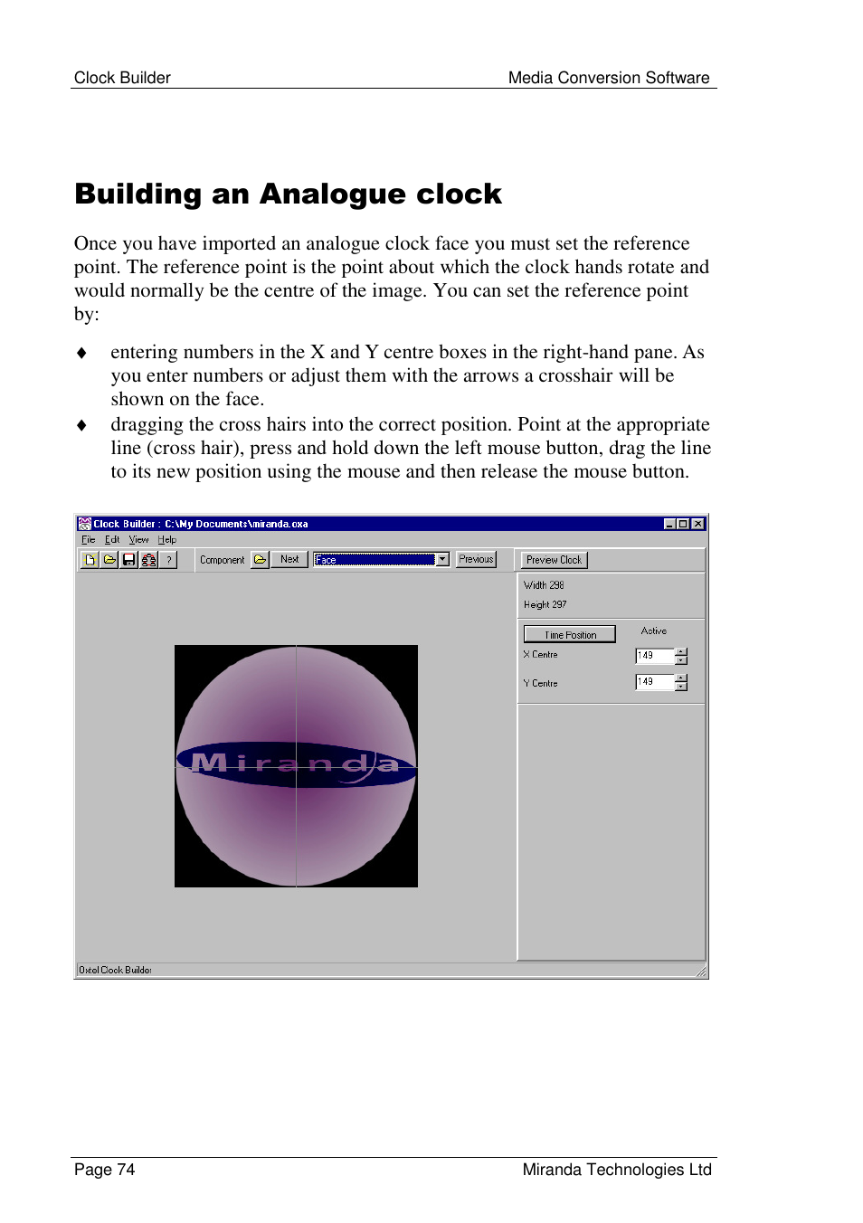 Building an analogue clock | Grass Valley Media Conversion User Manual | Page 74 / 154