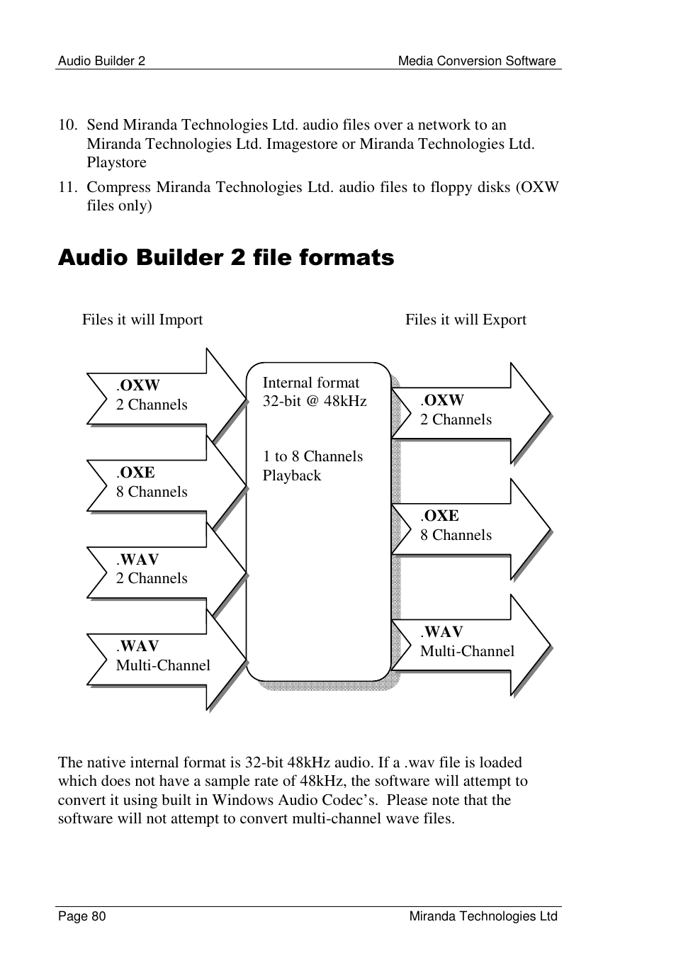 Audio builder 2 file formats | Grass Valley Media Conversion User Manual | Page 80 / 154