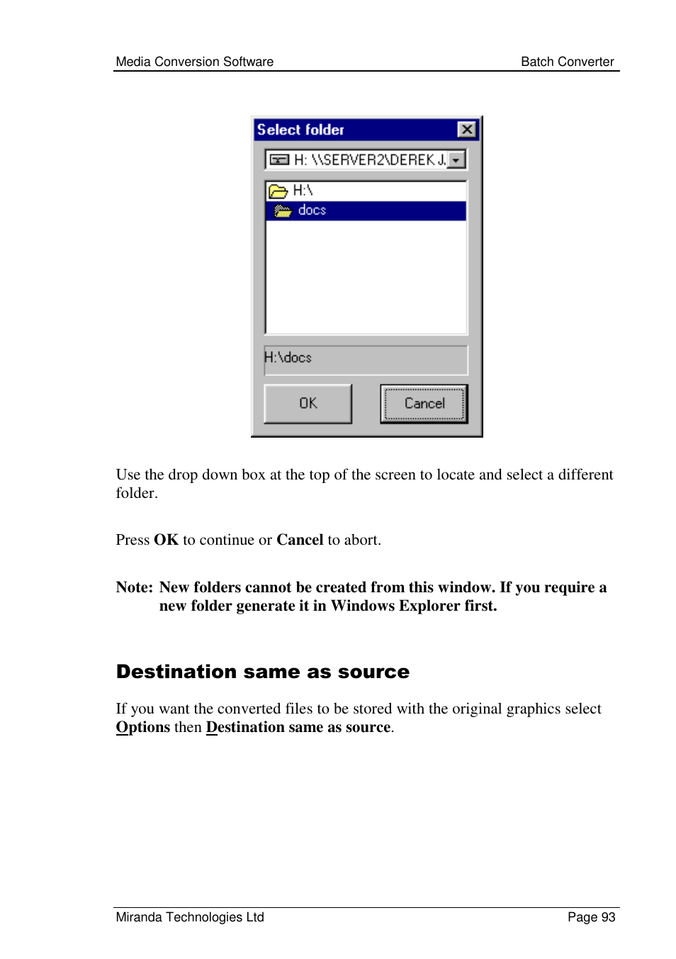 Destination same as source | Grass Valley Media Conversion User Manual | Page 93 / 154