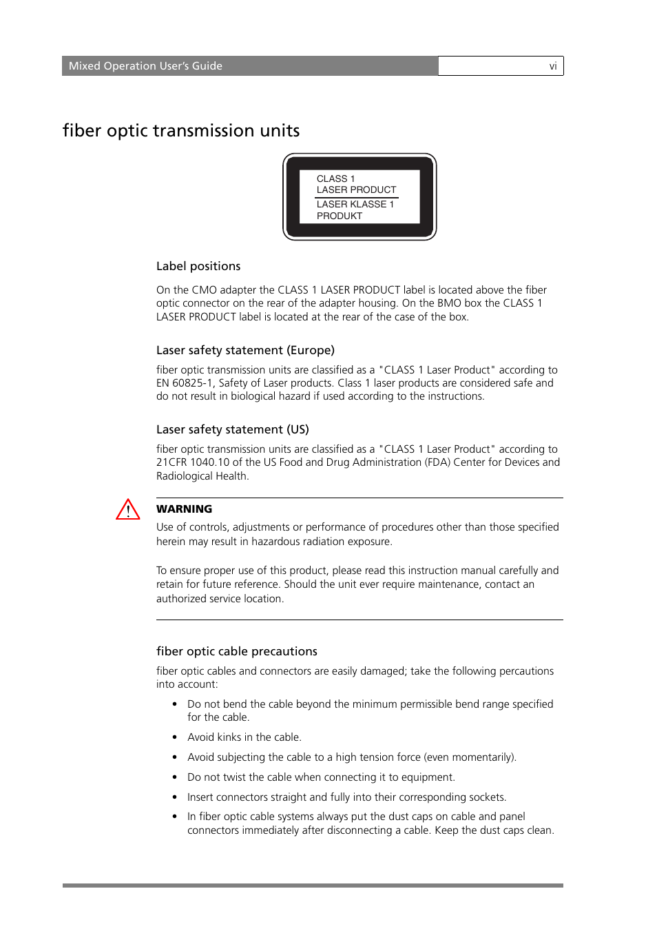 Fiber optic transmission units | Grass Valley MOBox Mixed-Operation Systems User Manual | Page 6 / 24