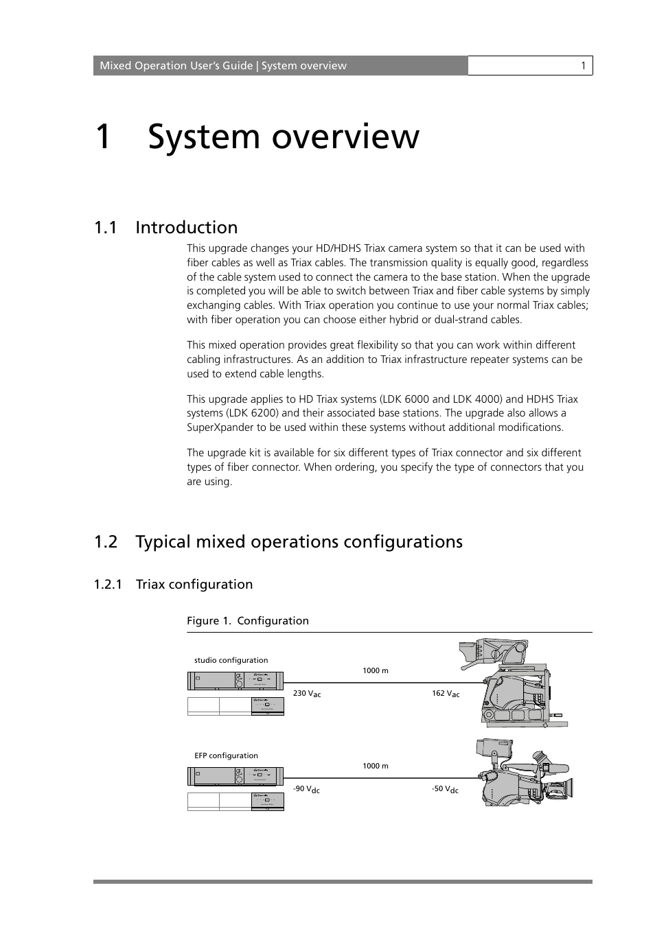 1system overview, 1 introduction, 2 typical mixed operations configurations | Grass Valley MOBox Mixed-Operation Systems User Manual | Page 9 / 24