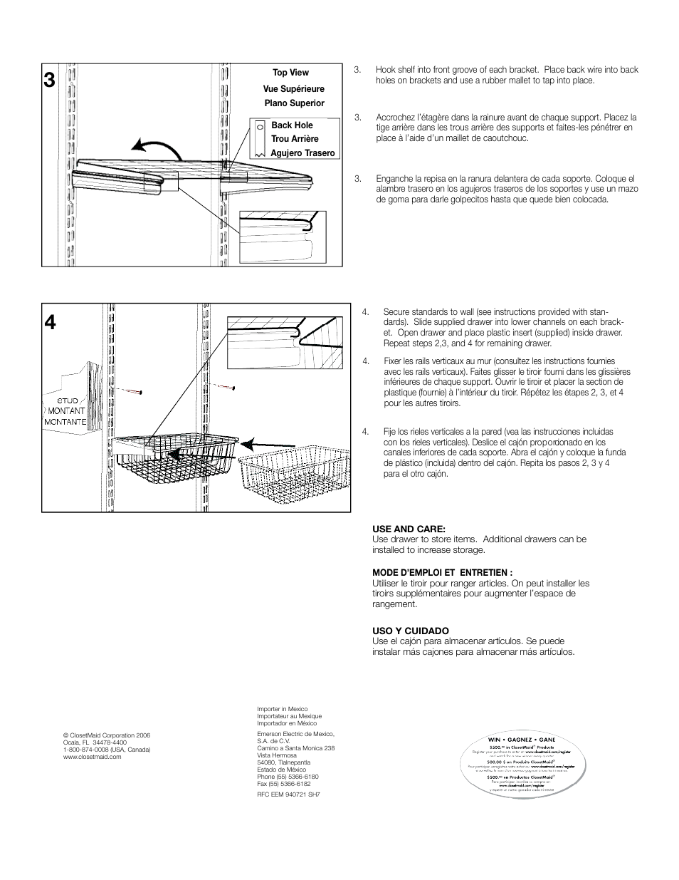 Closet Maid 2-Drawer Kit 3775 User Manual | Page 2 / 2