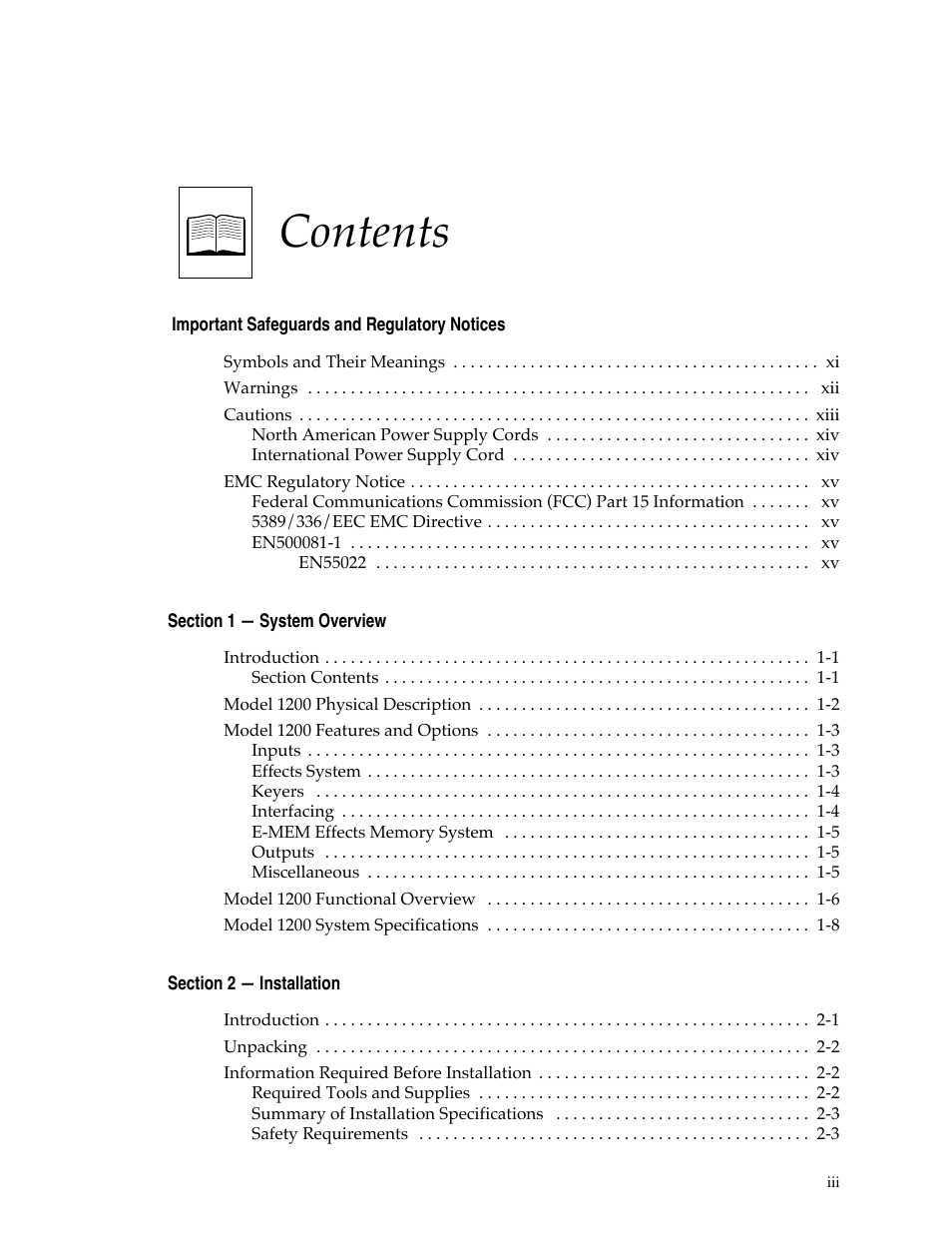 Grass Valley 1200 Installation User Manual | Page 3 / 156