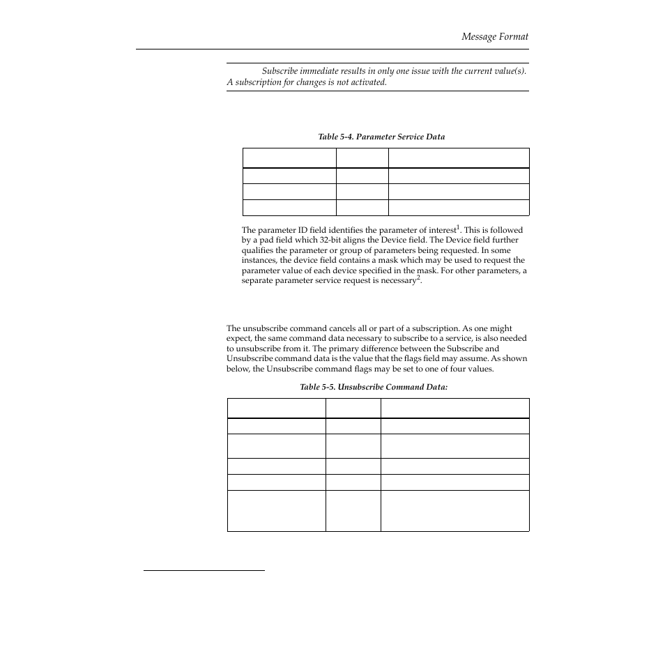 Parameter service, Unsubscribe, Parameter service -15 | Unsubscribe -15 | Grass Valley 2200 User Manual | Page 105 / 120