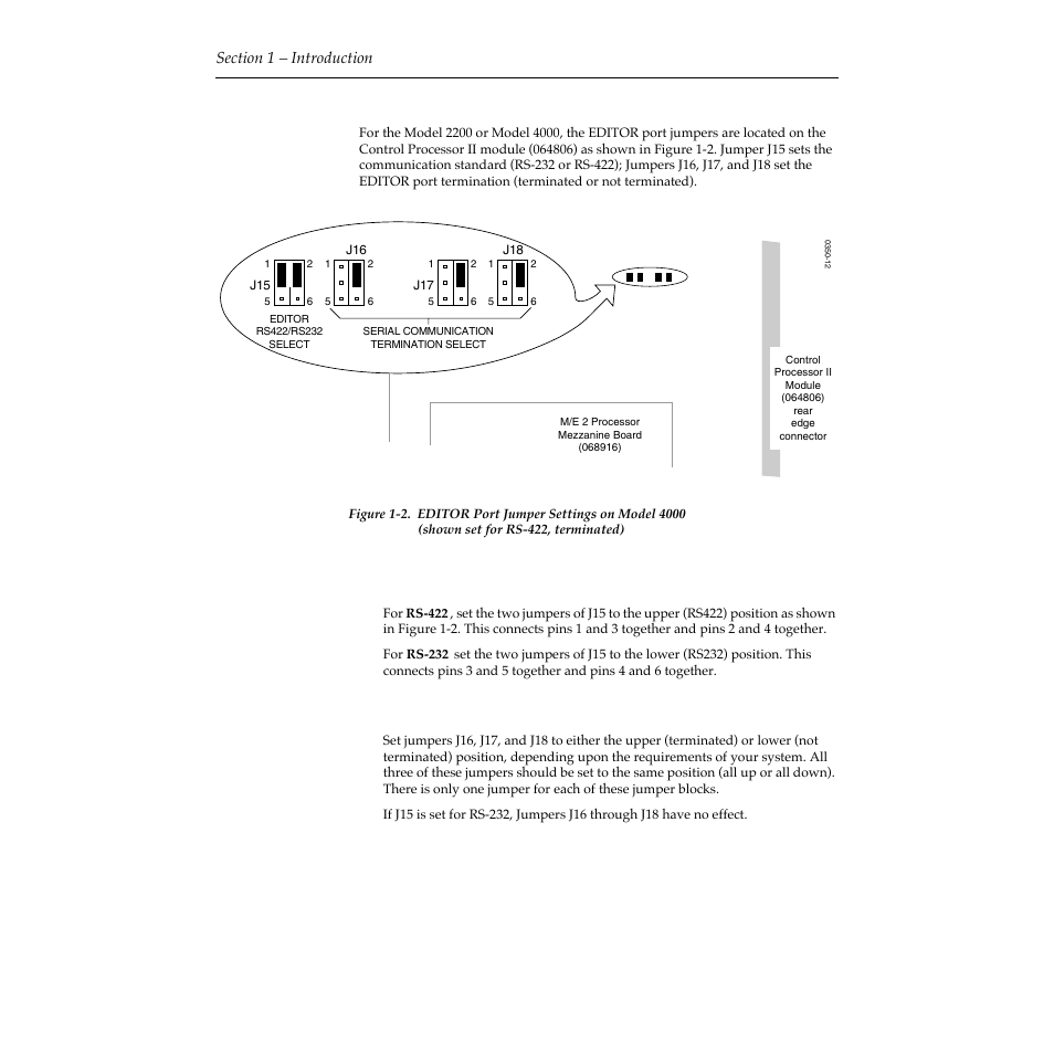 Model 2200/4000, Communication standard, Termination | Model 2200/4000 -4, Communication standard -4 termination -4 | Grass Valley 2200 User Manual | Page 12 / 120