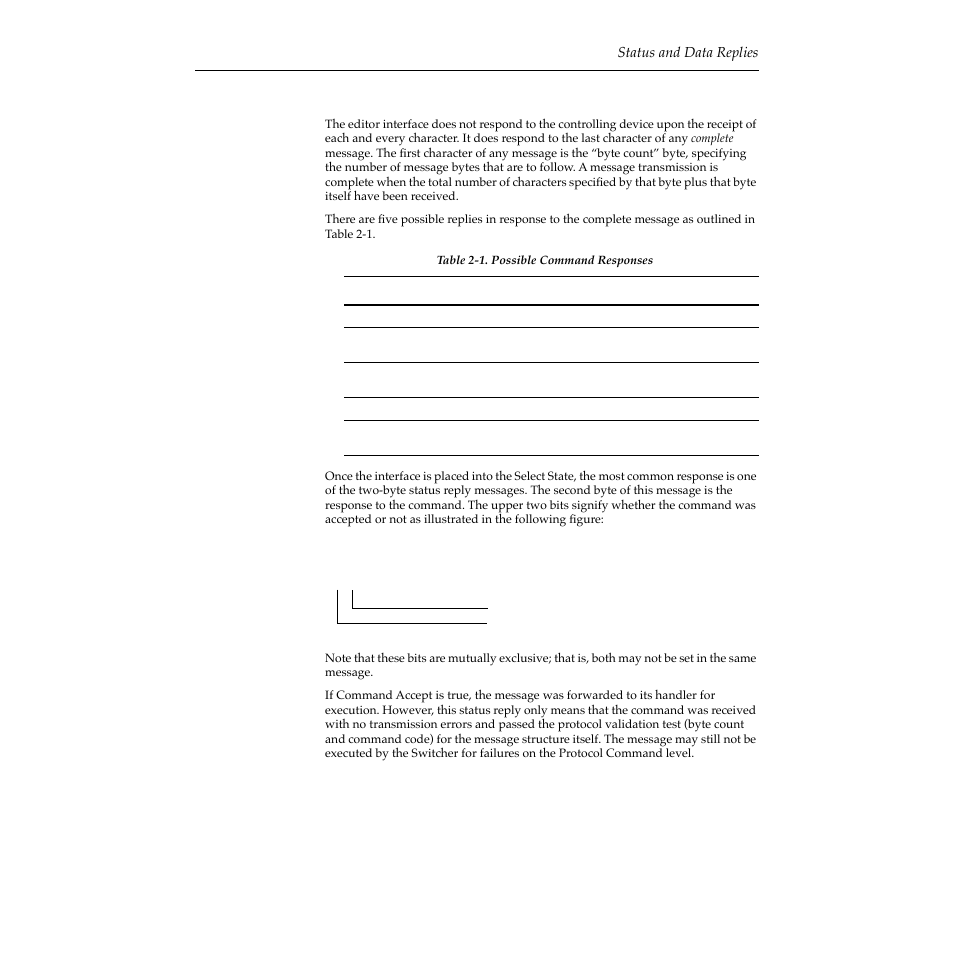 Status and data replies, Status and data replies -7 | Grass Valley 2200 User Manual | Page 21 / 120