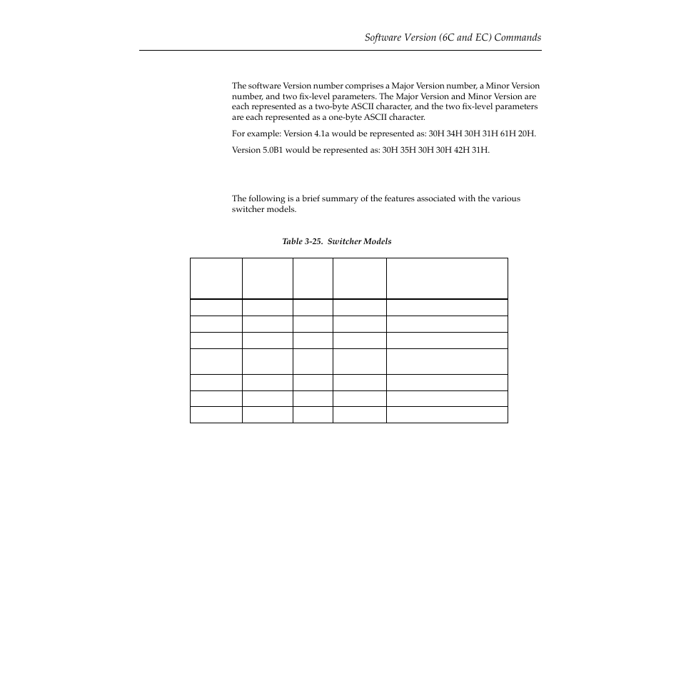 Version number, Switcher model features, Version number -51 switcher model features -51 | Grass Valley 2200 User Manual | Page 75 / 120