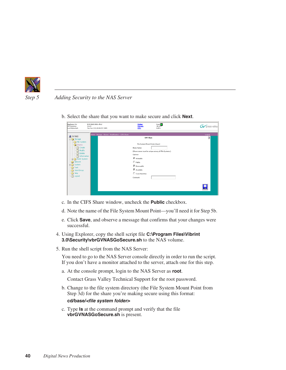 Grass Valley NAS Security Instruction Guide v.5.1A User Manual | Page 42 / 58