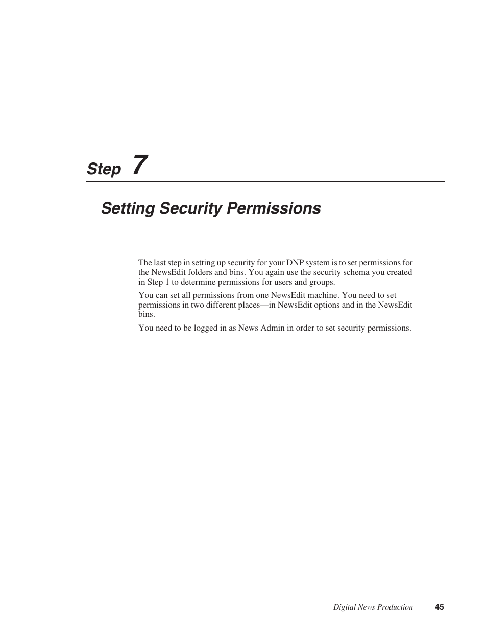 Step 7: setting security permissions, Step 7, Setting security permissions | Step | Grass Valley NAS Security Instruction Guide v.5.1A User Manual | Page 47 / 58