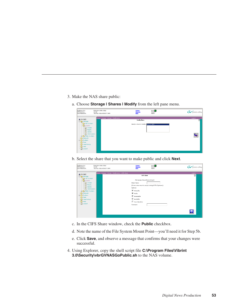 Grass Valley NAS Security Instruction Guide v.5.1A User Manual | Page 55 / 58