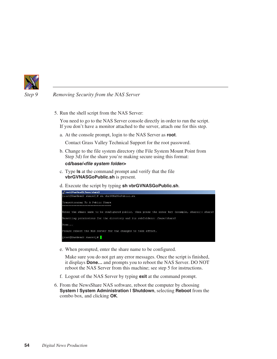 Grass Valley NAS Security Instruction Guide v.5.1A User Manual | Page 56 / 58