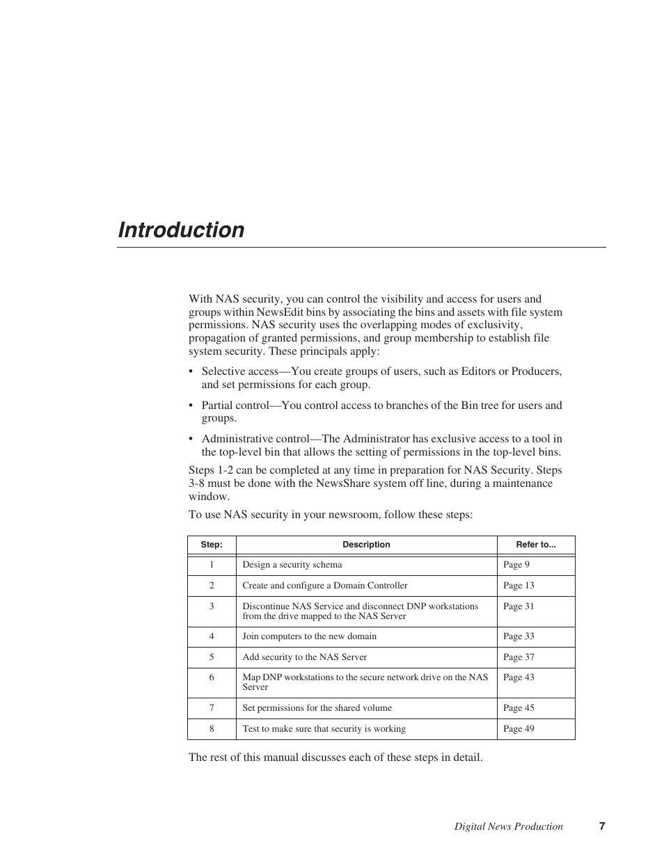 Introduction | Grass Valley NAS Security Instruction Guide v.5.1A User Manual | Page 9 / 58