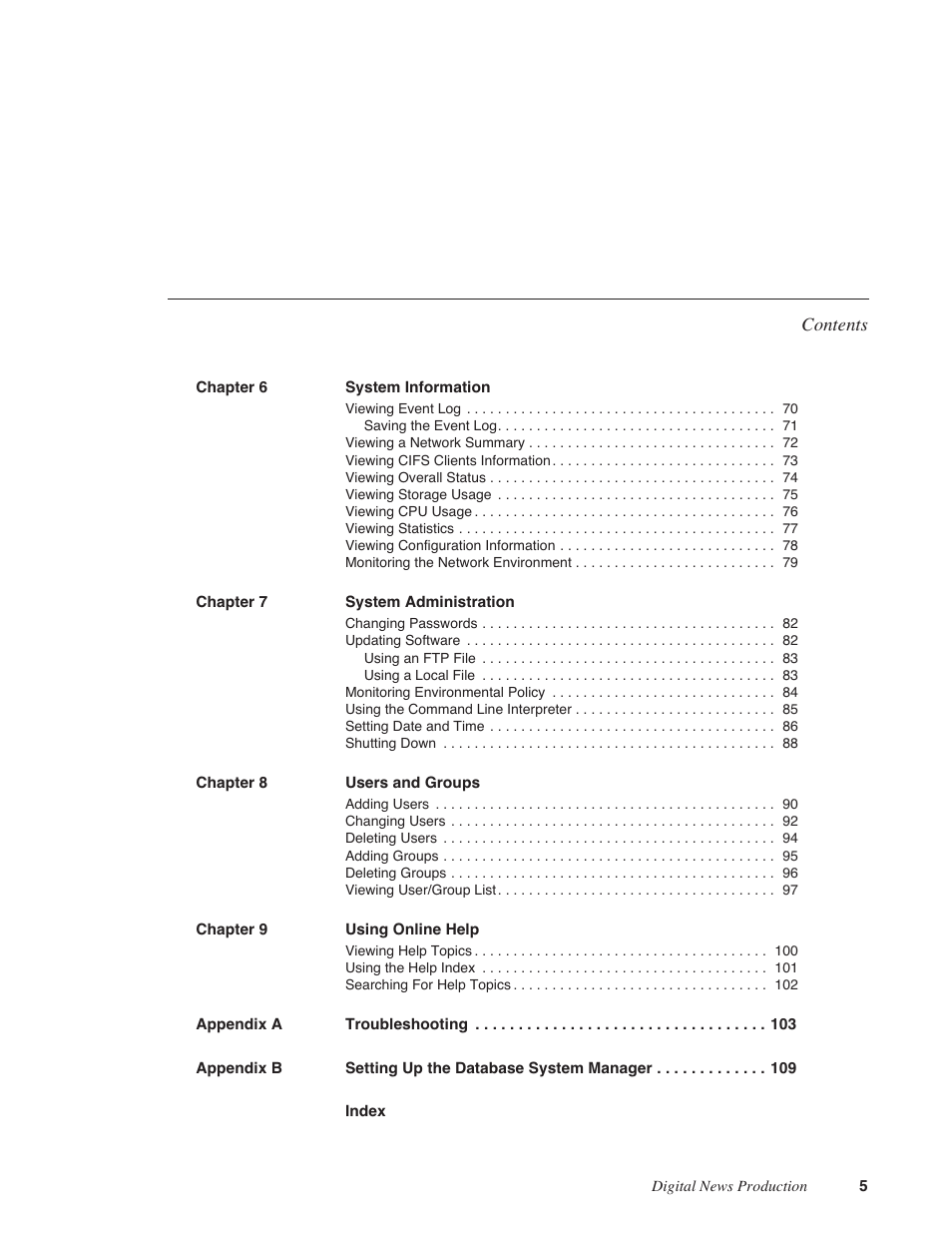Grass Valley Network Attached Storage System Serial ATA Network User Guide v.1.0.06 User Manual | Page 6 / 123