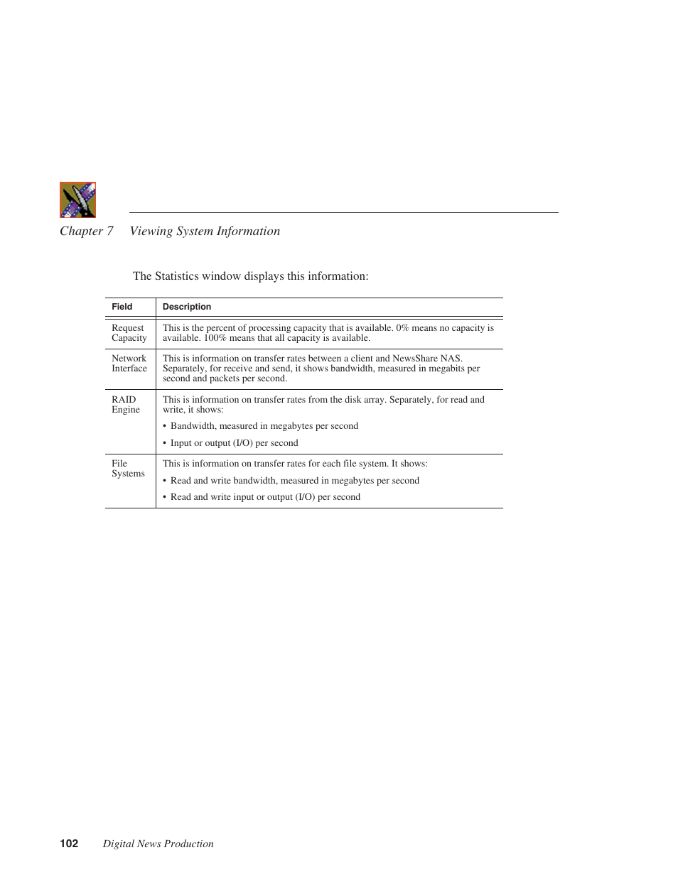 Chapter 7 viewing system information | Grass Valley Network Attached Storage System Serial ATA Network User Guide v.1.0.04 User Manual | Page 103 / 195