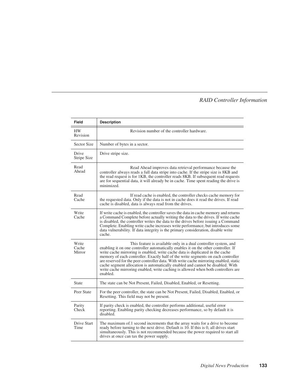 Raid controller information | Grass Valley Network Attached Storage System Serial ATA Network User Guide v.1.0.04 User Manual | Page 134 / 195
