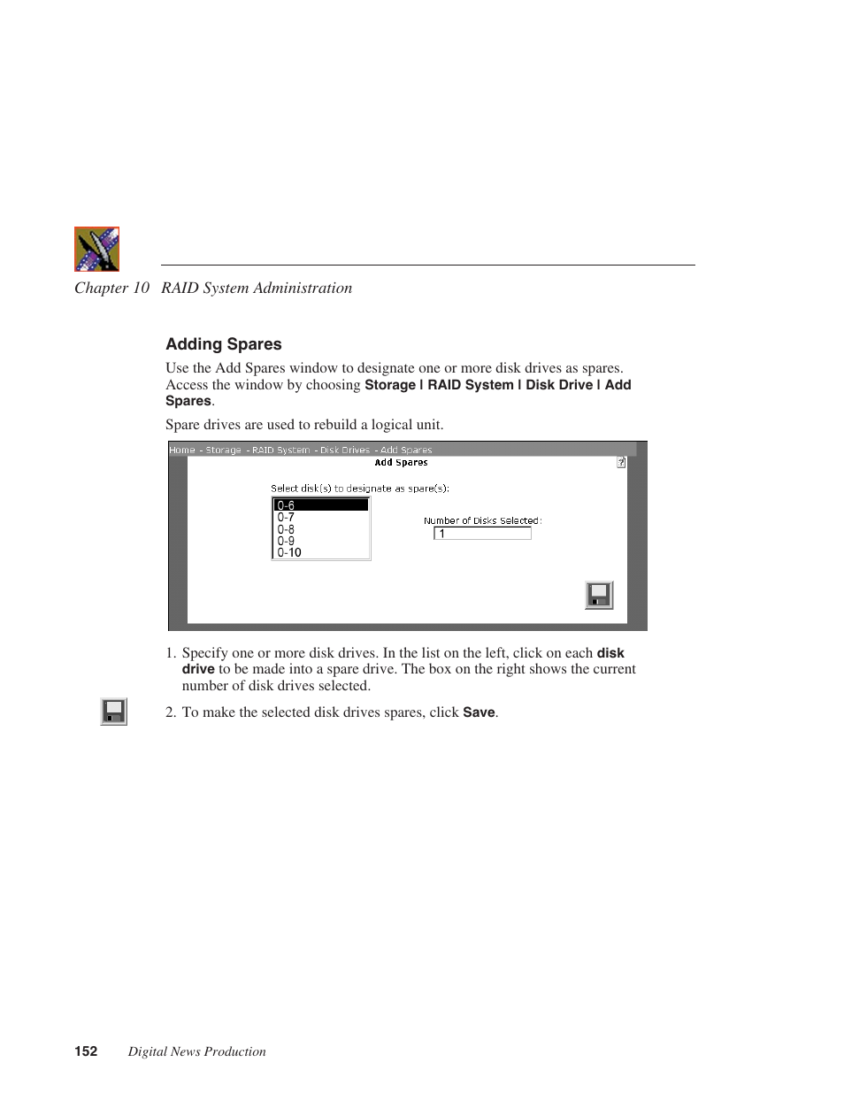 Adding spares | Grass Valley Network Attached Storage System Serial ATA Network User Guide v.1.0.04 User Manual | Page 153 / 195