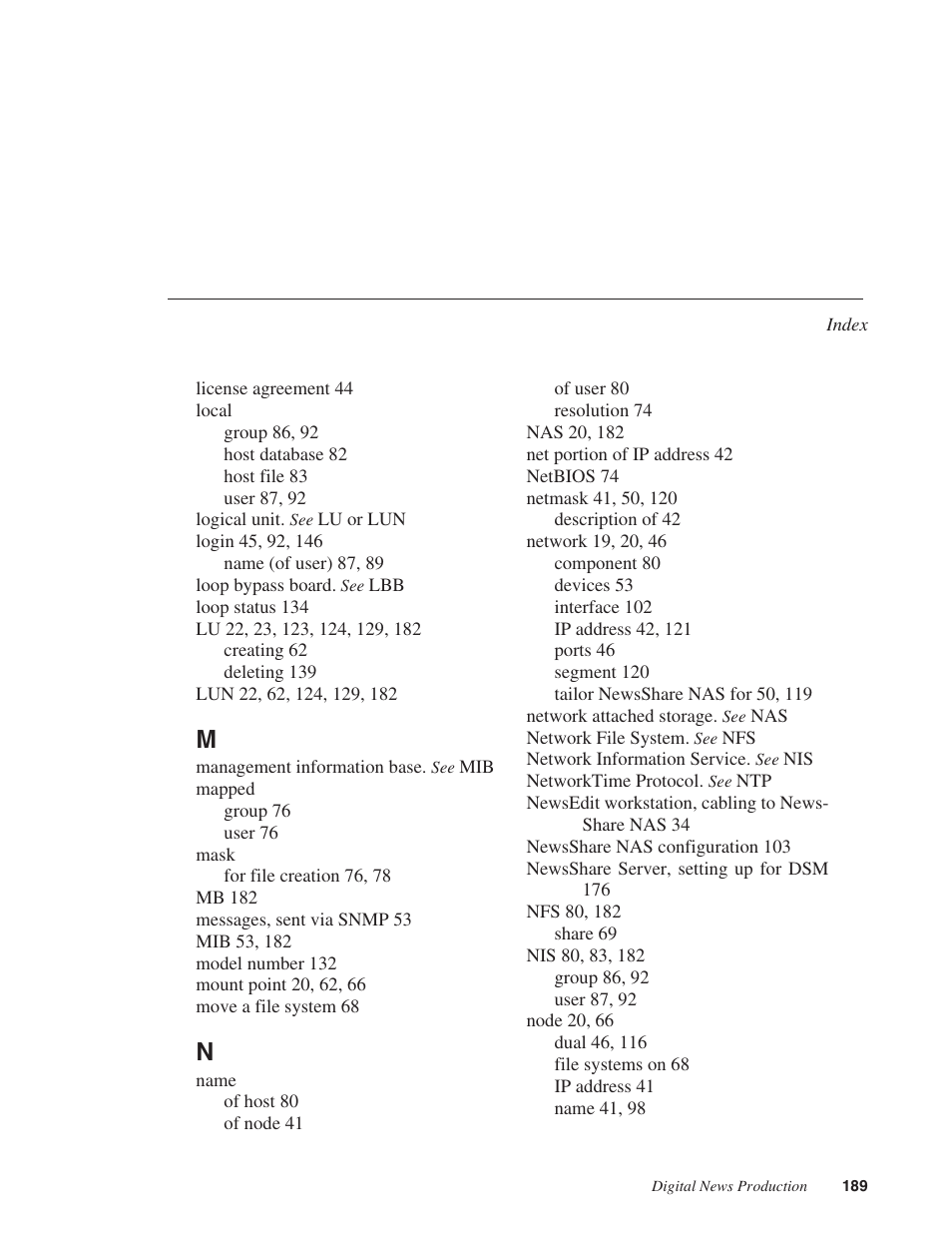 Grass Valley Network Attached Storage System Serial ATA Network User Guide v.1.0.04 User Manual | Page 190 / 195