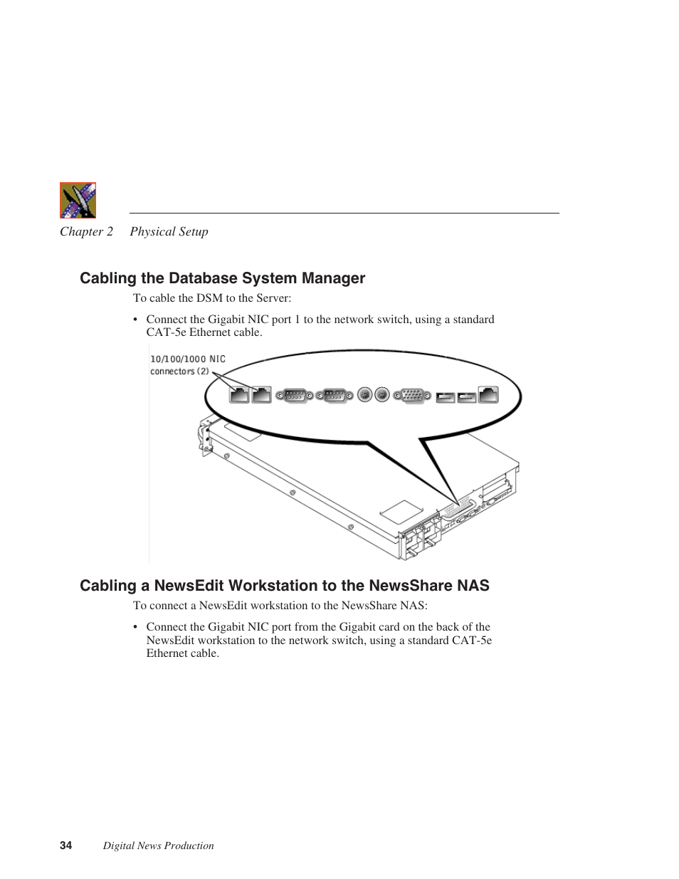 Cabling the database system manager | Grass Valley Network Attached Storage System Serial ATA Network User Guide v.1.0.04 User Manual | Page 35 / 195