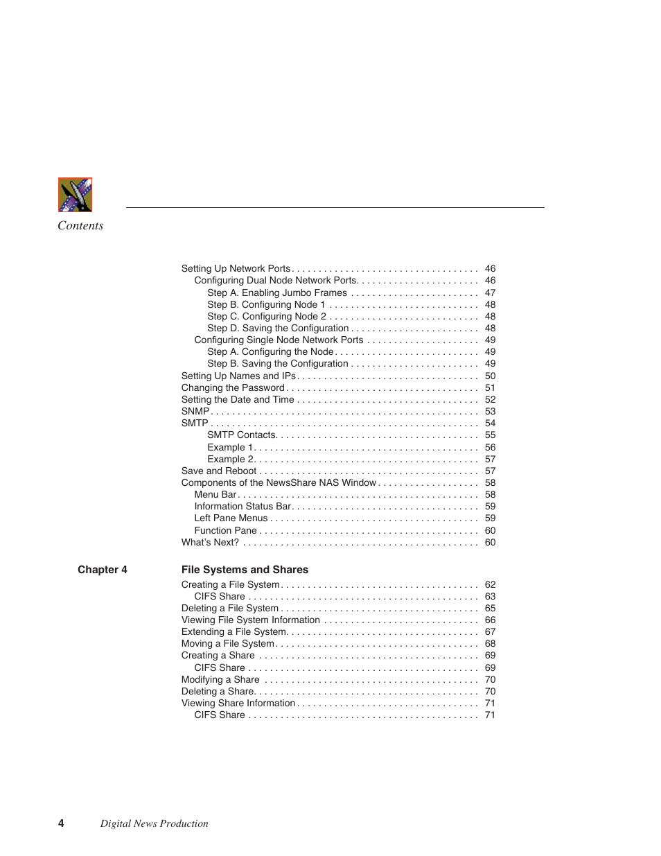 Grass Valley Network Attached Storage System Serial ATA Network User Guide v.1.0.04 User Manual | Page 5 / 195
