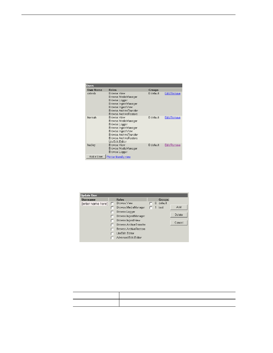 Configure newsbrowse users | Grass Valley NewsBrowse Desktop Browsing System Installation v.3.1 User Manual | Page 114 / 190