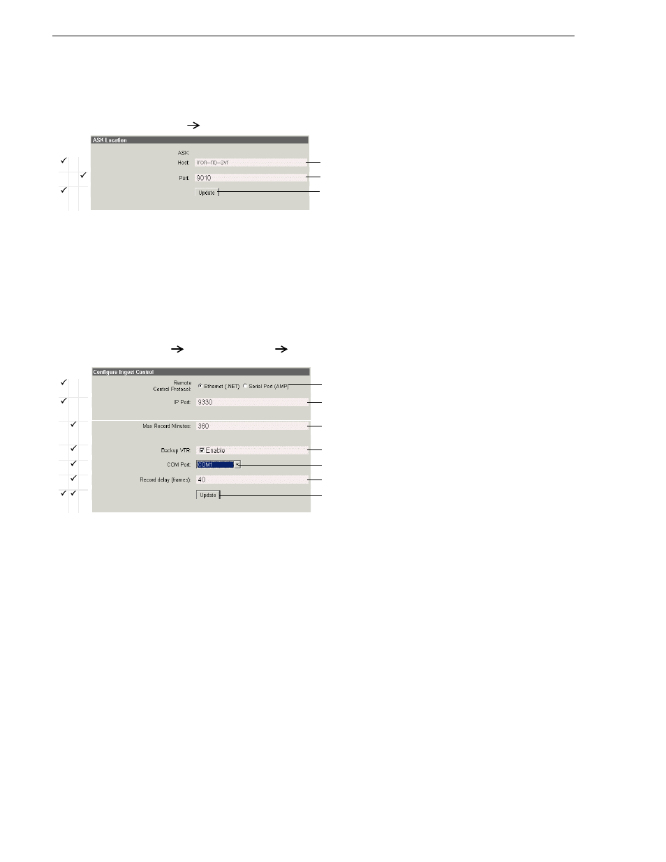 Configure ask location: single-channel encoder, Configure ingest control: single-channel encoder, Appendix b legacy systems | Grass Valley NewsBrowse Desktop Browsing System Installation v.3.1 User Manual | Page 166 / 190