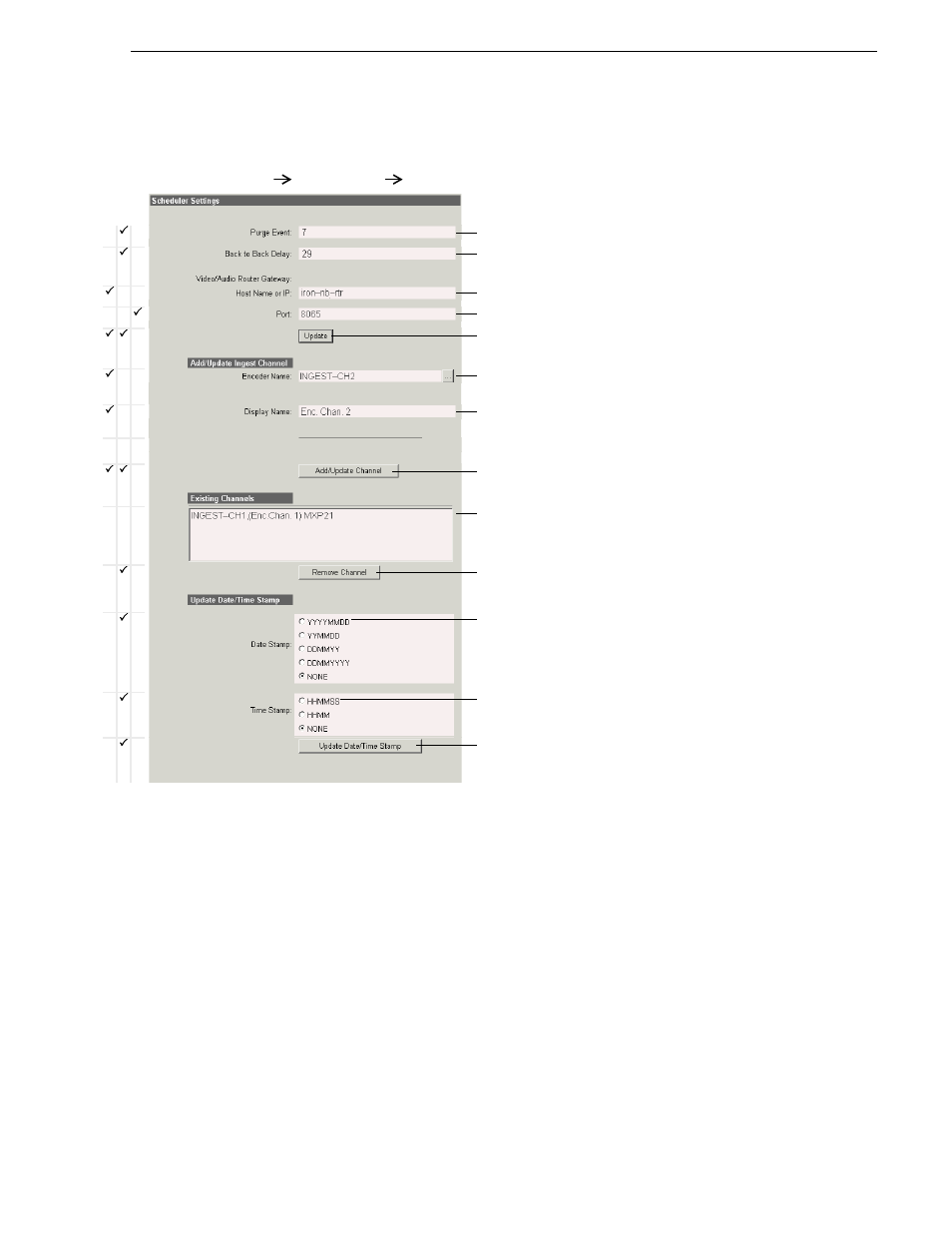Add router gateway to ingest scheduler | Grass Valley NewsBrowse Desktop Browsing System Installation v.3.1 User Manual | Page 181 / 190