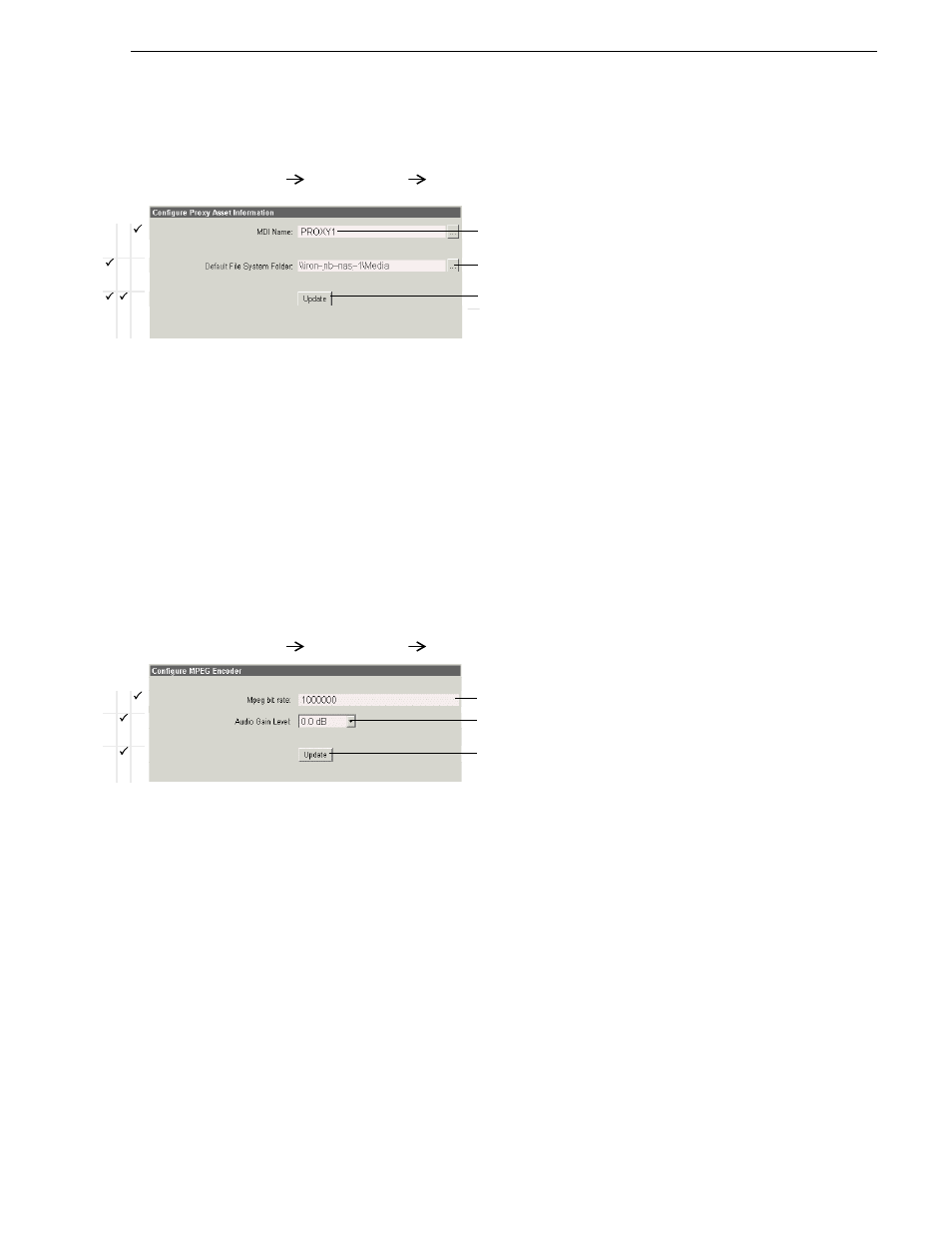 Configure proxy asset (nas): advanced encoder, Configure mpeg encoder: advanced encoder, Advanced encoder stand-alone stage | Grass Valley NewsBrowse Desktop Browsing System Installation v.3.1 User Manual | Page 79 / 190