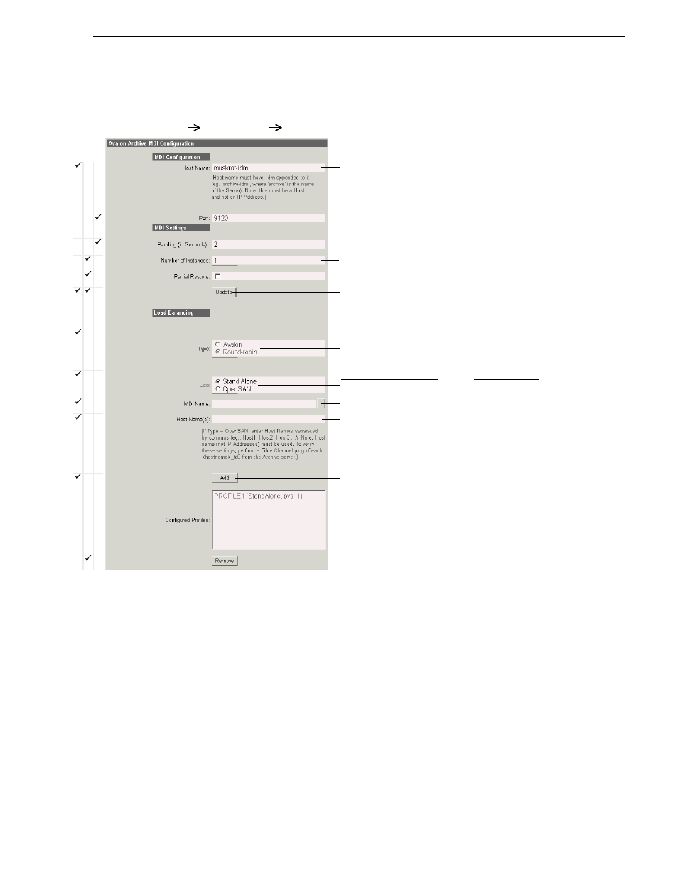 Configure avalon archive mdi, Archive stage | Grass Valley NewsBrowse Desktop Browsing System Installation v.2.7 User Manual | Page 105 / 150