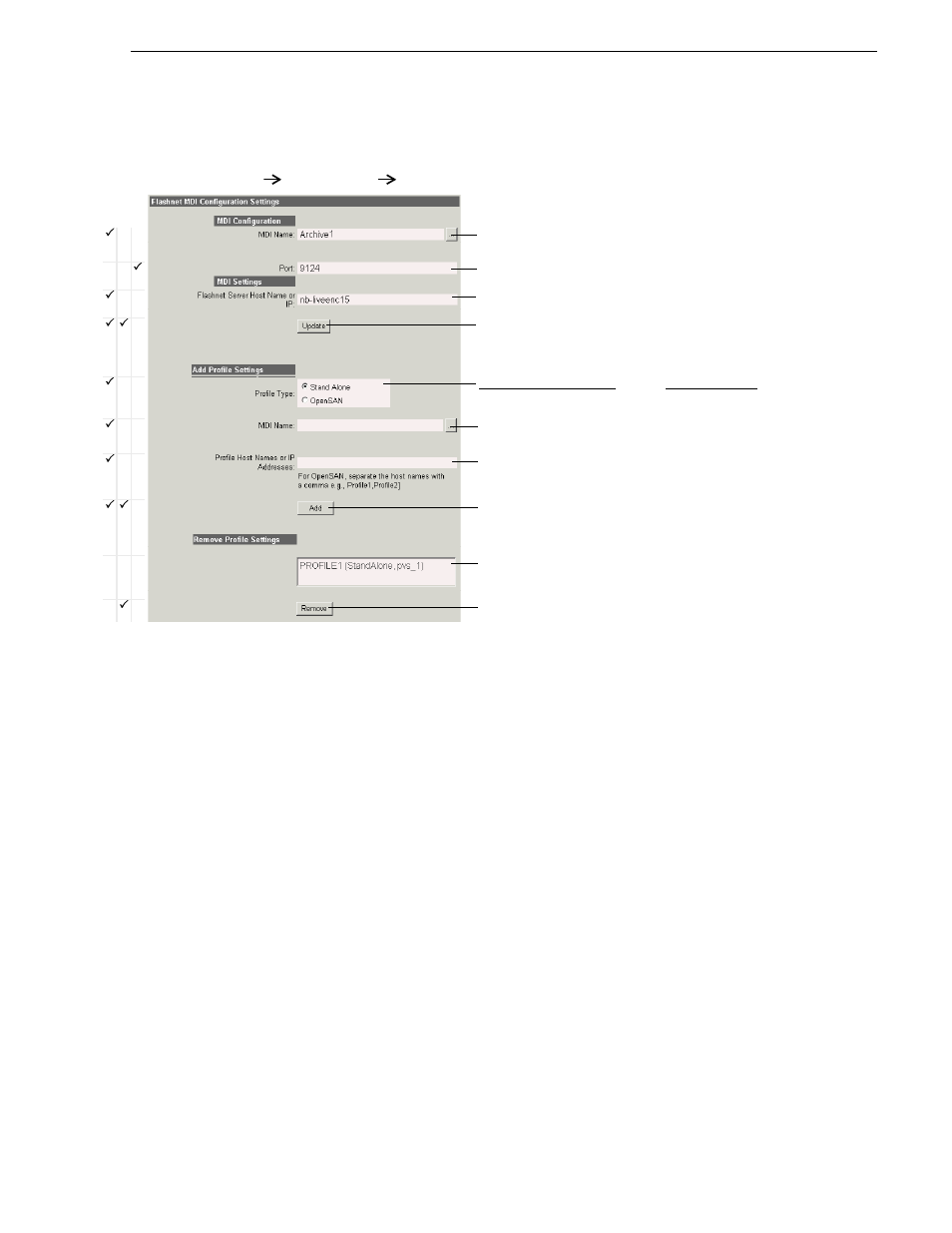 Configure flashnet mdi, Archive stage | Grass Valley NewsBrowse Desktop Browsing System Installation v.2.7 User Manual | Page 107 / 150