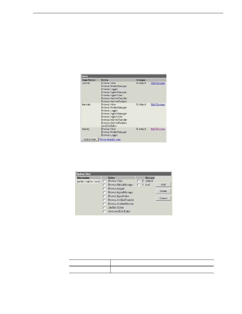 Configure newsbrowse users | Grass Valley NewsBrowse Desktop Browsing System Installation v.2.7 User Manual | Page 117 / 150