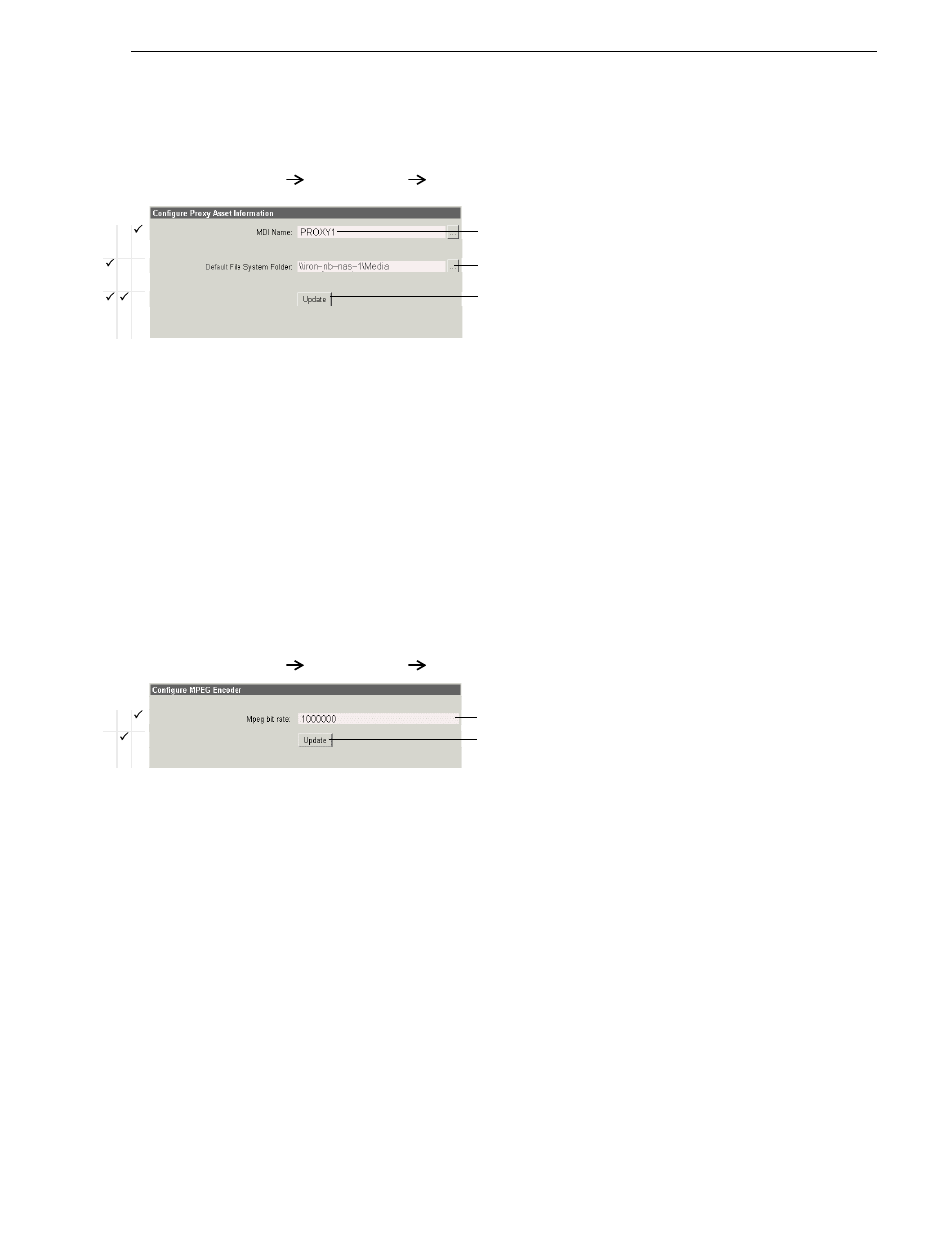 Configure proxy asset (nas): advanced encoder, Configure mpeg encoder: advanced encoder, Advanced encoder stand-alone stage | Grass Valley NewsBrowse Desktop Browsing System Installation v.2.7 User Manual | Page 81 / 150