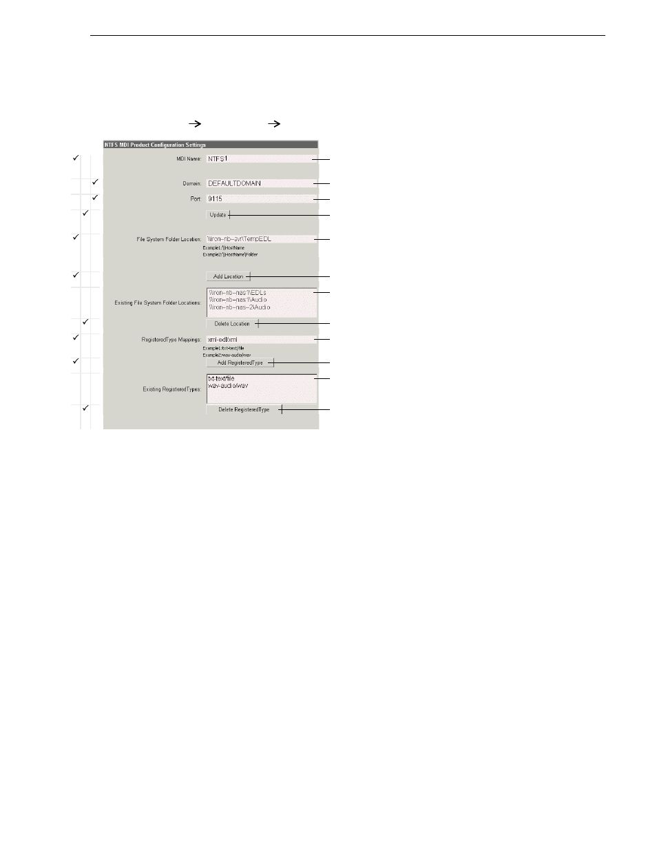 Configure ntfs mdi, Configure media frame core ask: ntfs, Edl export, save, conform stage | Grass Valley NewsBrowse Desktop Browsing System Installation v.2.7 User Manual | Page 95 / 150