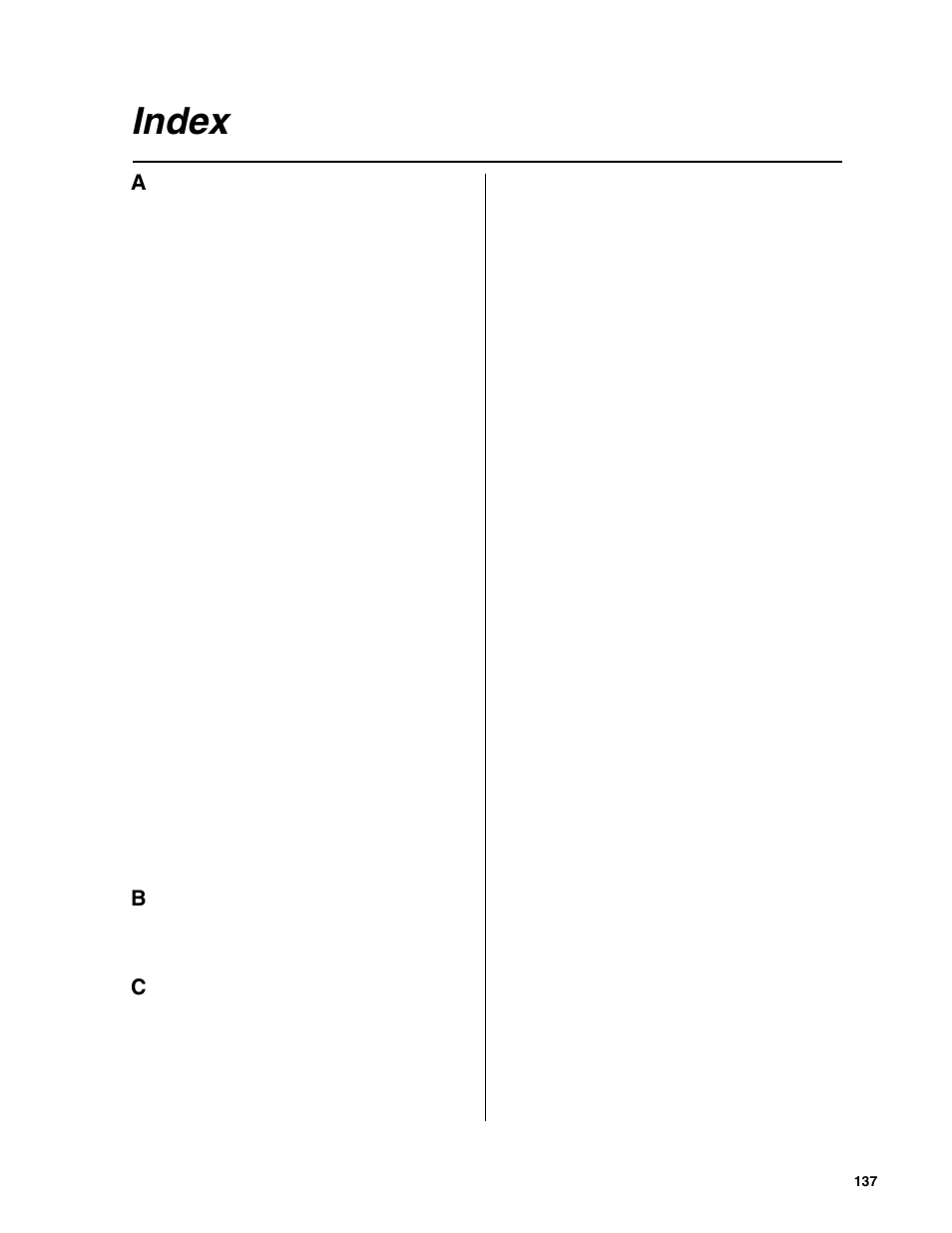 Index | Grass Valley NewsBrowse Desktop Browsing System Installation v.2.0 User Manual | Page 137 / 142