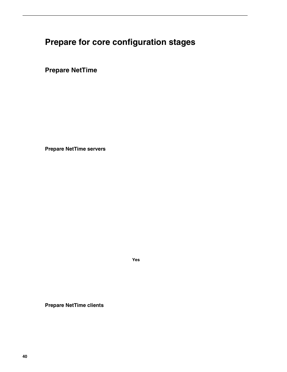 Prepare for core configuration stages, Prepare nettime, Prepare nettime servers | Prepare nettime clients, Prepare nettime servers prepare nettime clients | Grass Valley NewsBrowse Desktop Browsing System Installation v.2.0 User Manual | Page 40 / 142