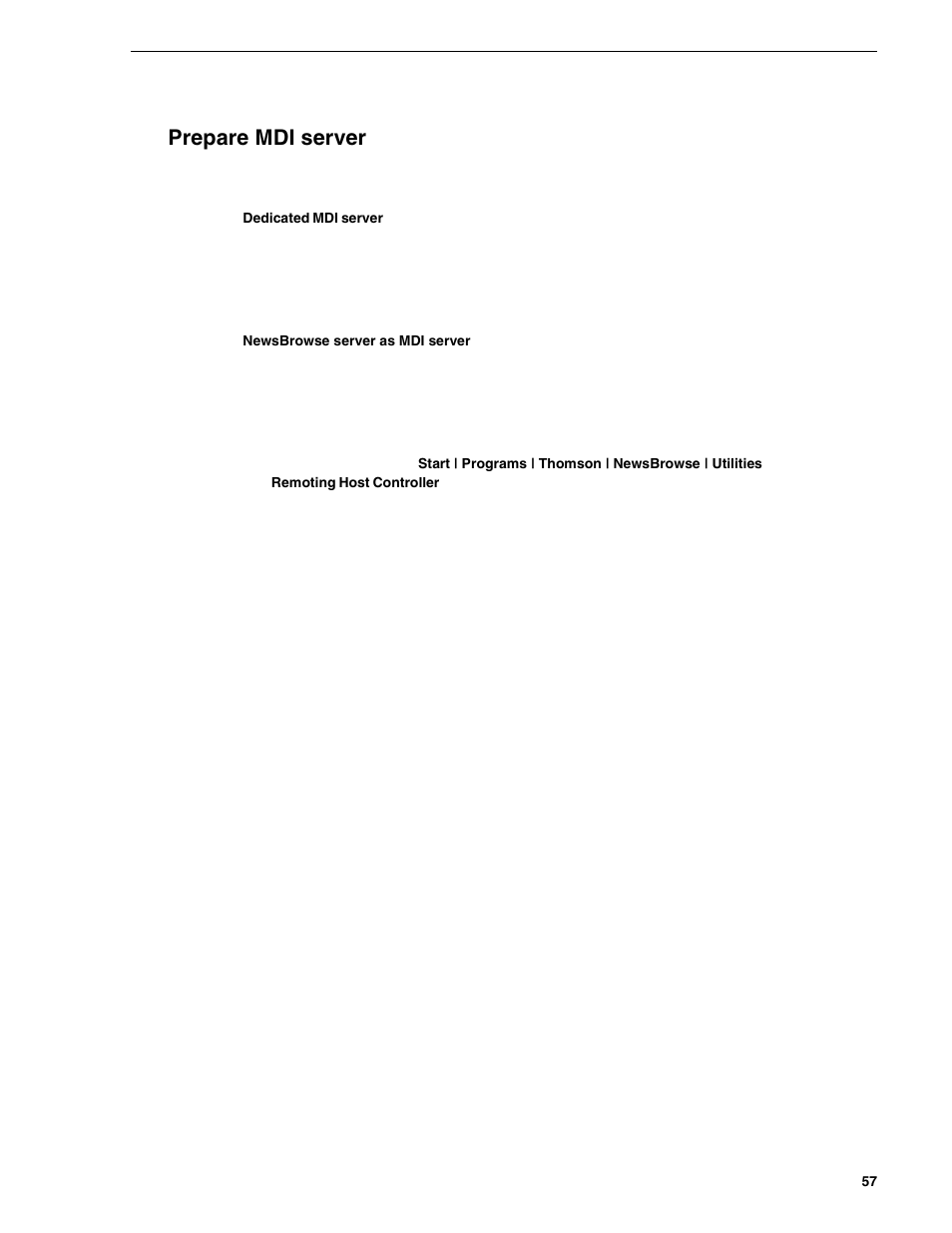 Prepare mdi server | Grass Valley NewsBrowse Desktop Browsing System Installation v.2.0 User Manual | Page 57 / 142
