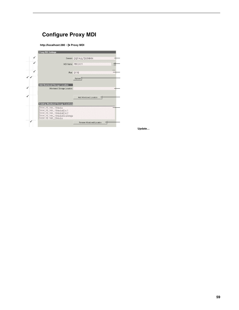 Configure proxy mdi | Grass Valley NewsBrowse Desktop Browsing System Installation v.2.0 User Manual | Page 59 / 142