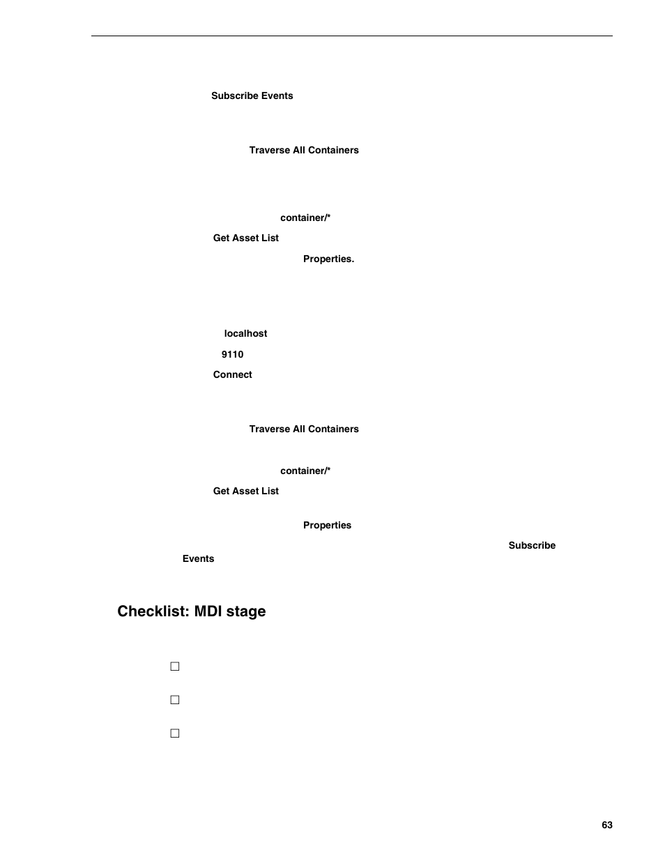 Checklist: mdi stage | Grass Valley NewsBrowse Desktop Browsing System Installation v.2.0 User Manual | Page 63 / 142